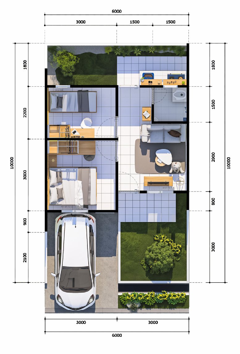 Denah Rumah 30/60 Pesona Kahuripan 16